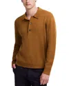 Madewell Three-button Merino Wool Polo Sweater In Rich Camel