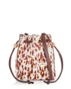 Madewell The Drawstring Crossbody Bucket Bag In Cowhide Leather Soft Mahogany Multi In Brown
