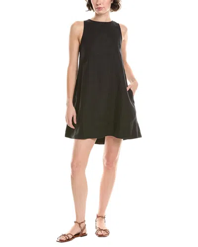 Madewell Mini Linen Shift Dress In Black
