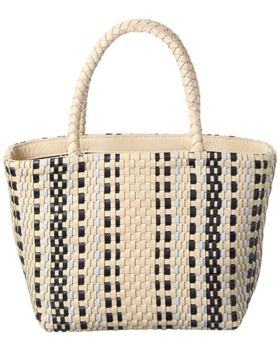 Madewell Mini Woven Leather Tote In White