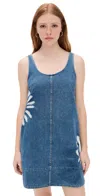 Madewell Minimal Denim Shift Dress In Shibori Shibori Wash In Blue