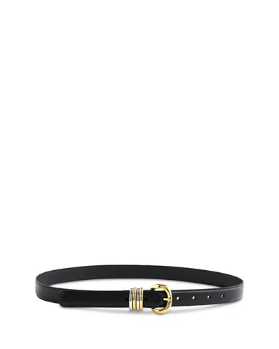 Madewell Mixed Metal Keeper Leather Belt In Black