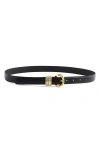 Madewell Mixed Metal Keeper Leather Belt In Black