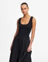Madewell Mixed Poplin Scoopneck Maxi Dress