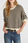 Madewell Mixed Stripe Raglan Pullover Sweater In Neutral