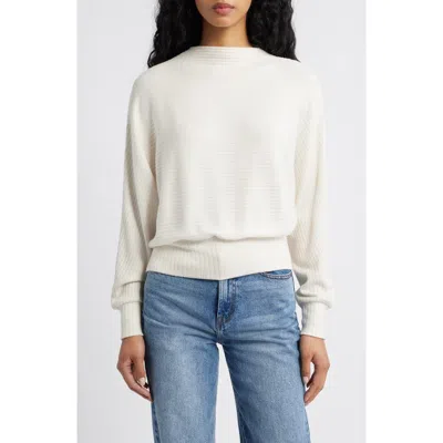 Madewell Mock Neck Dolman Sleeve Sweater In White