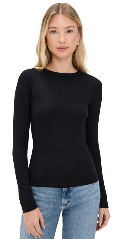 Madewell Modal Rib Long Sleeve Crew Jet Black