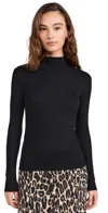 MADEWELL MODAL RIB LONG SLEEVE TURTLENECK JET BLACK