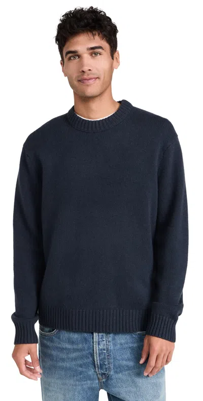 Madewell Moro Wool Cashmere Crewneck Sweater Dark Metal