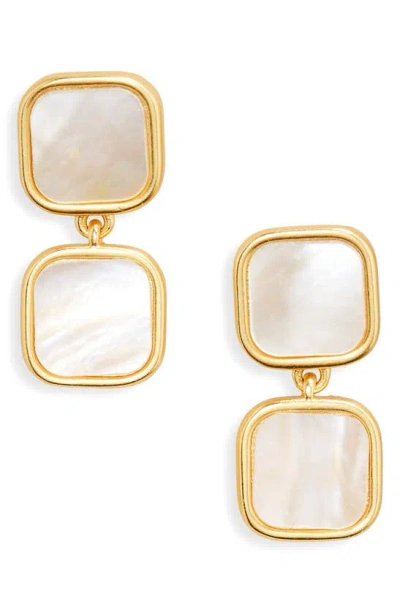 Madewell Mother-of-pearl Drop Earrings In Vintage Gold