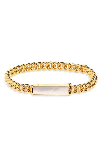 Madewell Mother-of-pearl Bar Chain Bracelet In Gold