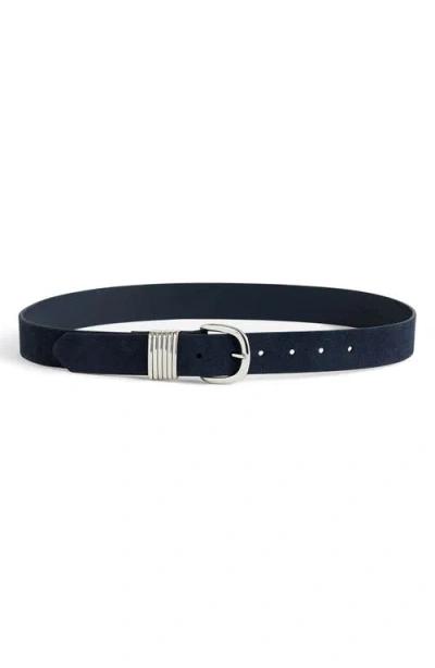 Madewell Multi Keeper Suede Belt In Deep Indigo