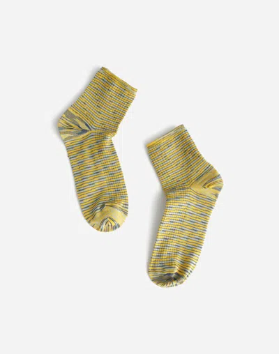 Madewell Multicolor Stripe Ankle Socks In Peri Blue