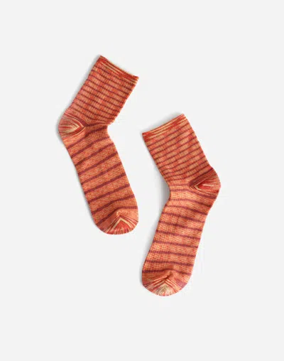 Madewell Multicolor Stripe Ankle Socks In Yellow Clay