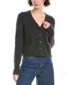Madewell Newbury Shrunken Wool & Cashmere-blend Cardigan In Black