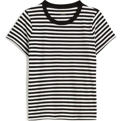 Madewell Northside Vintage Stripe Cotton T-shirt In Jet Black