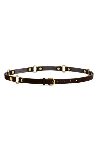 Madewell O-ring Studded Suede Belt In Black