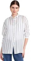 Madewell The Oversized Stripe Button-up Shirt In Tortellini Printed Stripe Cele