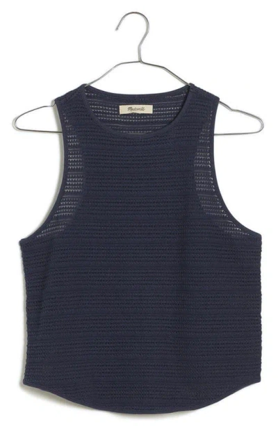 Madewell Open Knit Cutaway Tank In Ink