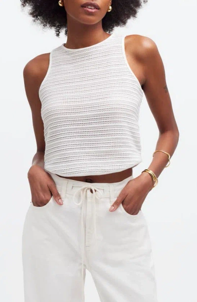 Madewell Open Knit Cutaway Tank In Lighthouse