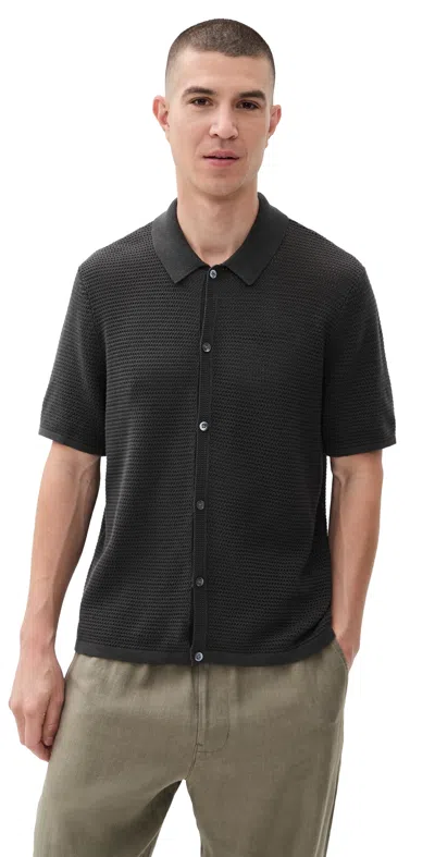 Madewell Open Knit Shirt Soft Charcoal In Gray