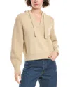 Madewell Open-neck Ribbed Hoodie In Neutral