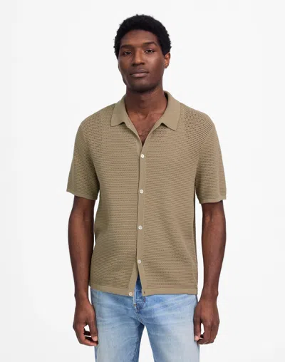 Madewell Open-stitch Button-up Sweater Polo