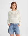 Madewell Open-stitch Cotton Pullover Sweater In White