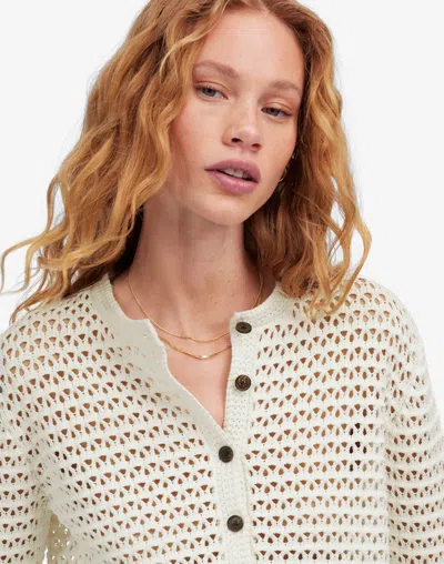 Madewell Open-stitch Crewneck Sweater In Lighthouse