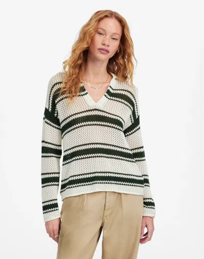 MADEWELL OPEN-STITCH JOHNNY COLLAR SWEATER