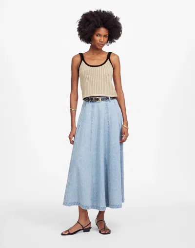 Madewell Open-stitch Sweater Tank In Sand And Black Combo
