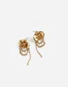 Madewell Orchid Dangle Chain Stud Earrings In Polished Bronze