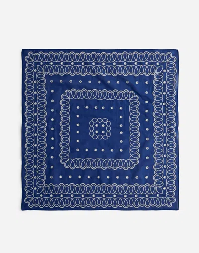 Madewell Organic Cotton Eyelet Bandana In Brilliant Sapphire
