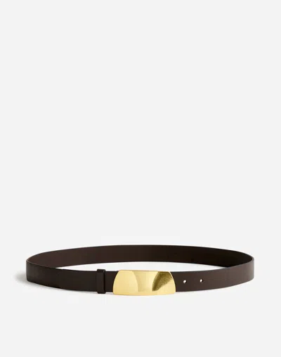 Madewell Organic Hardware Leather Belt In Dark Carob