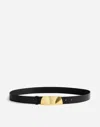 Madewell Organic Hardware Leather Belt In True Black