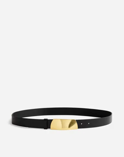 Madewell Organic Hardware Leather Belt In True Black