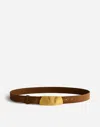 Madewell Organic Hardware Suede Belt In Aged Cognac