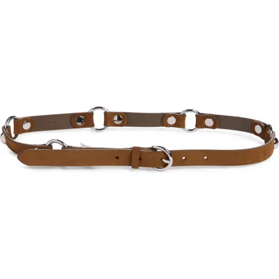 Madewell O-ring Studded Suede Belt In Dried Acorn