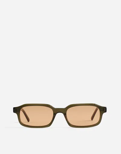 Madewell Oval Acetate Sunglasses In Foraged Green