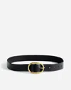 Madewell Oval-buckle Distressed Leather Belt In True Black