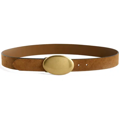 Madewell Oval Buckle Suede Belt In Brown