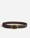 Madewell Oval-buckle Woven Leather Belt In Coffee Bean