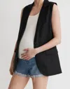 Madewell Over-the-belly Maternity Shorts Women's 23 Blue Denim Stretch Jdm434 In Blue