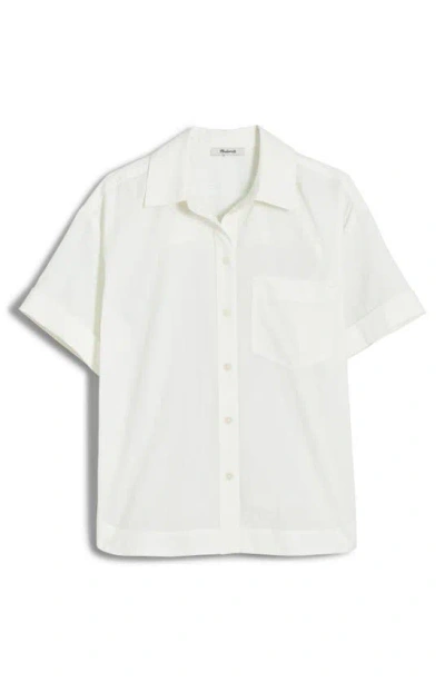 Madewell Oversize Boxy Short Sleeve Seersucker Button-up Shirt In Eyelet White