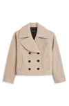 Madewell Oversize Collar Short Peacoat In As Header Oatmeal He