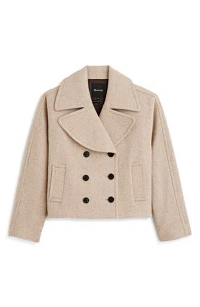 Madewell Oversize Collar Short Peacoat In As Header Oatmeal He