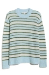 Madewell Roadmap Stripe Ariana Chamade Pullover Alpaca-blend Sweater In Green