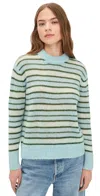 Madewell Roadmap Stripe Ariana Chamade Pullover Alpaca-blend Sweater In Animal Print