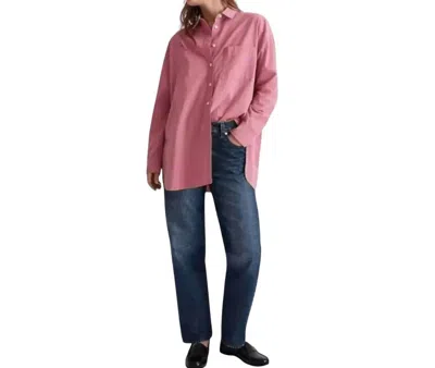 Madewell Oversized Button Down Shirt In Pink