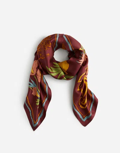 Madewell Oversized Silk Bandana In Burgundy
